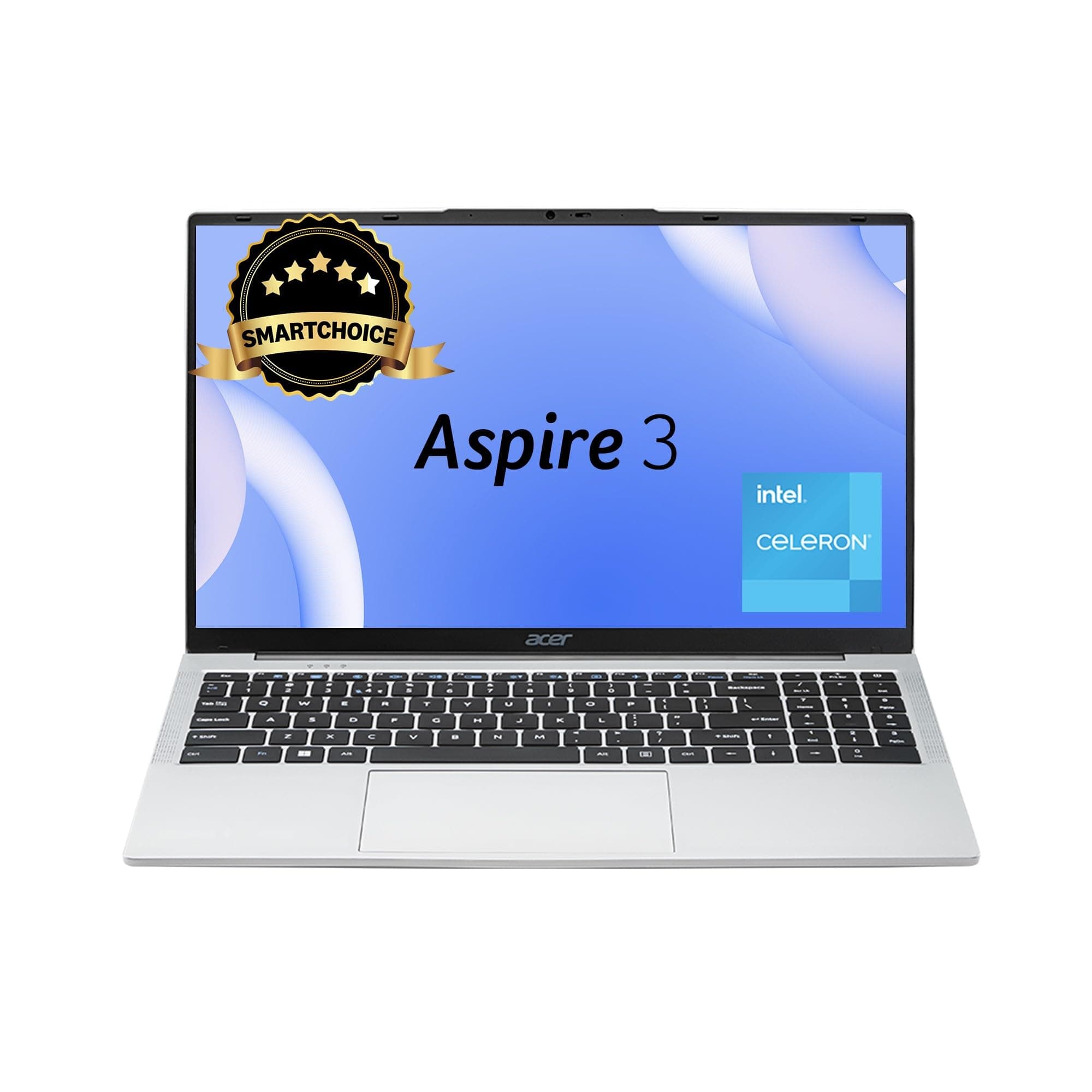 acer Aspire 3, Intel Core Celeron N4500, 12GB LPDDR4X RAM, 512GB SSD, HD, 15.6"/39.62cm, Windows 11 Home, Pure Silver, 1.5KG, A325-45, Thin and Light ...