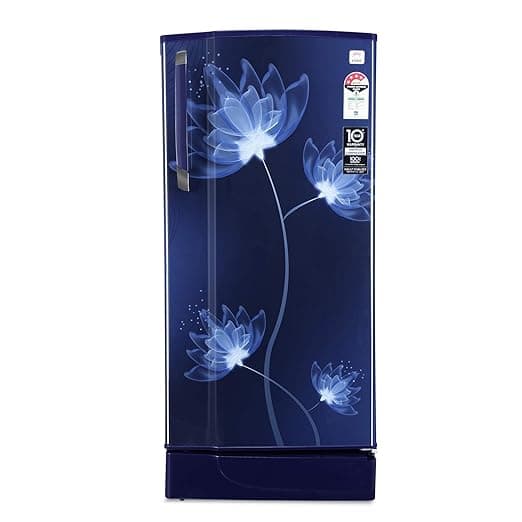 Godrej 200 L 4 Star Inverter Direct-Cool Single Door Refrigerator with Jumbo Vegetable Tray (RD EDGE 215D 43 TAI GL BL, Glass Blue) Refrigerators