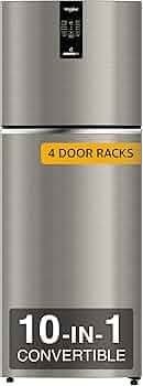 Whirlpool 235L (265L Gross) 3 Star Convertible 10-in-1 Intellifresh Inverter Frost Free Double Door Refrigerator (IFPRO INV CNV 278 ARTEMIS STEEL(3S)-...