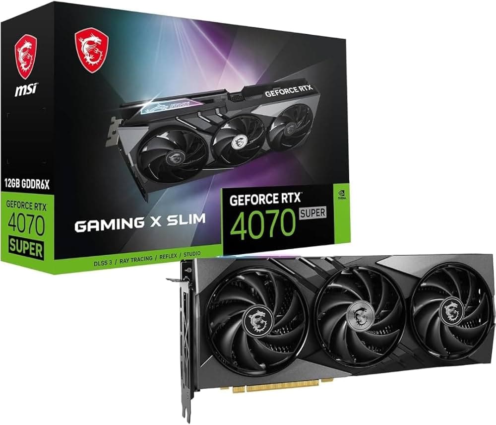 MSI GEFORCE RTX 4070 Graphics Card by MSI, GeForce RTX 4070 Super 12GB, NVIDIA GPU, 21Gbps Memory, 2640MHz Clock, PCIe 4.0 Interface