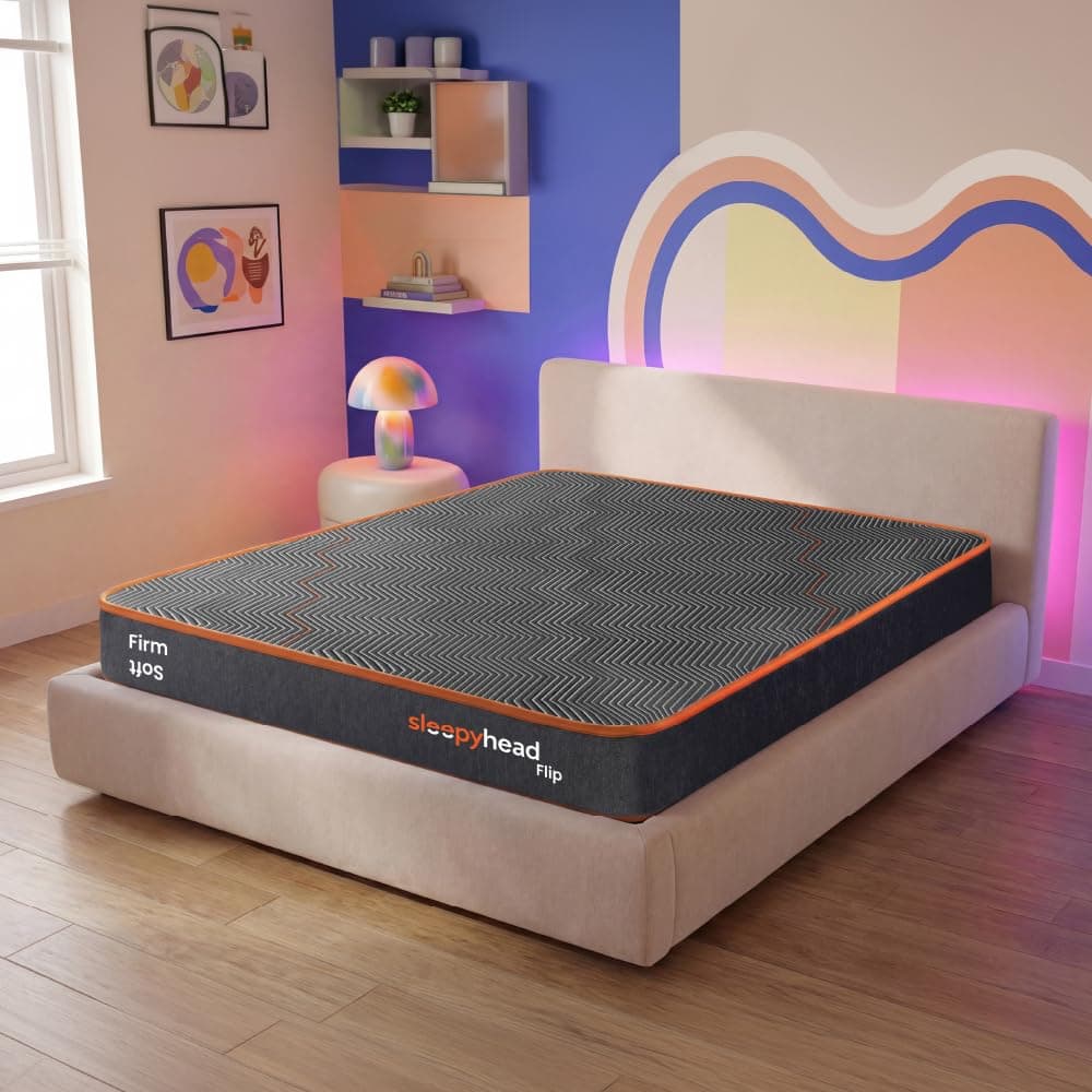 Sleepyhead Flip - Dual Sided High Density Foam Mattress with Firm & Soft Sides, (72x48x5 inches, Double Size)