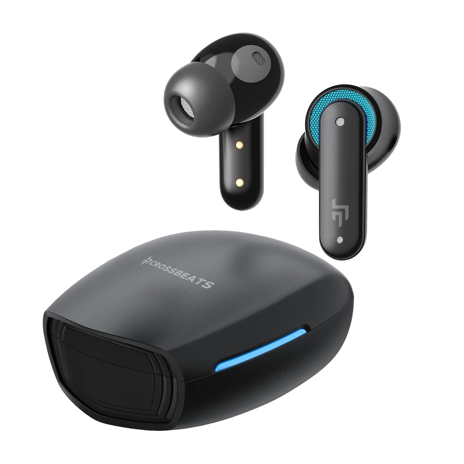 CrossBeats Fury Max Gaming TWS in-Ear Buds |100hr Playtime Bluetooth Earphones | RGB Lights | BT v5.4 | 30ms Low Latency | 360 Spatial Audio | 3D Soun...