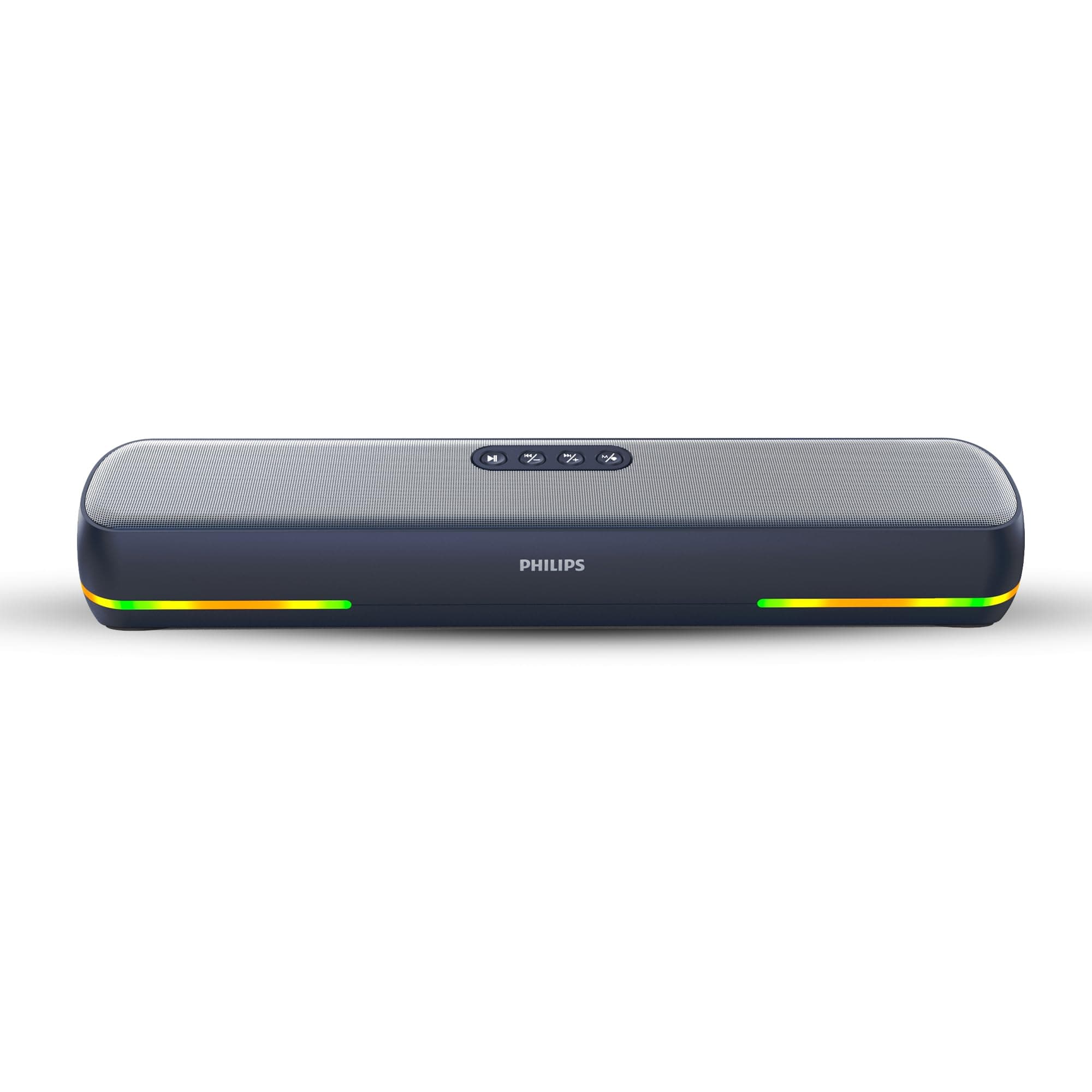 Philips TAB4120BL/94 Wireless Bluetooth Soundbar, 20W, 8H Playtime, Bluetooth 5.1, TWS Mode, RGB Light, LED Indicator, Built-in Mic, Voice Assistant, ...