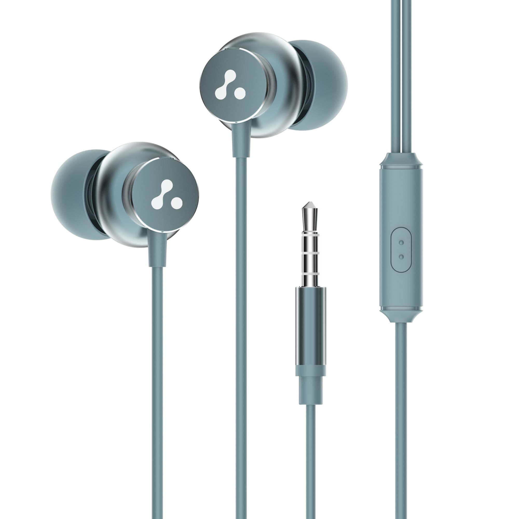 Ambrane Stringz 38 Wired Earphones with Mic, Powerful HD Sound with High Bass, Tangle Free Cable, Comfort in-Ear Fit, 3.5mm Jack (Space Grey)