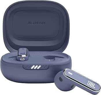 JBL Live Flex - In-Ear Bluetooth Headphones with 40 Hours Battery Life - Noise Cancelling and Waterproof - Blue