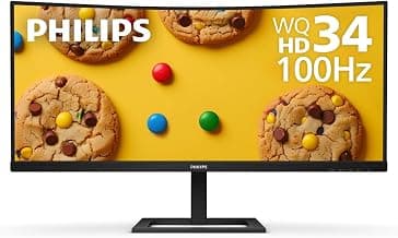 PHILIPS 346E2CUAE 34" Curved Frameless, UltraWide QHD 3440 x 1440,100 Hz, 121% sRGB, MPRT 1ms, USB-C Charging, MultiView P...