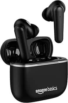 AmazonBasics True Wireless in-Ear Earbuds with Mic, Touch Control, IPX5 Water-Resistance,Bluetooth 5.0, Up to 80 Hours Play Time, Voice Assistance&Fas...