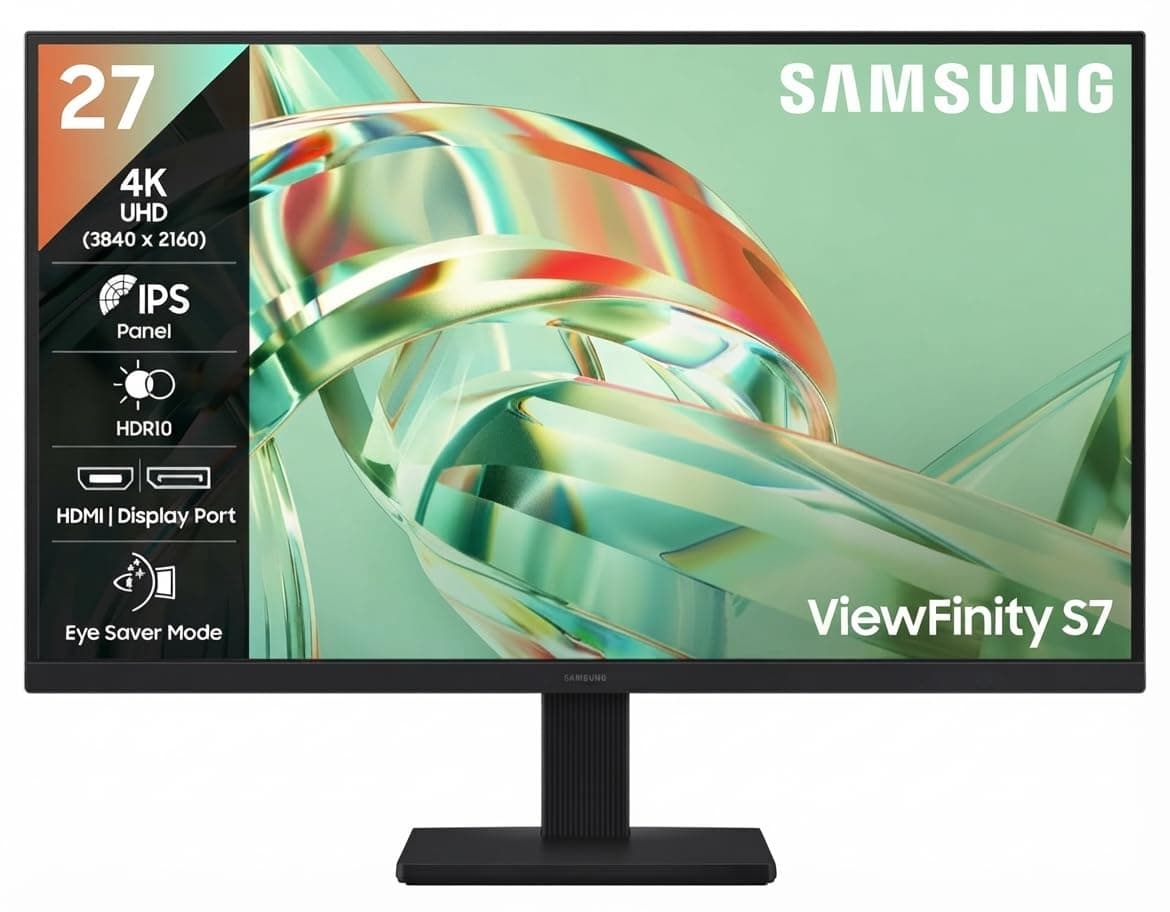 Samsung 27 Inch 4K ViewFinity S7 Monitor | 4K (3840 x 2160) | IPS Panel | 1.07 Billion Colors | Ports-HDMI/DP/Headphone |H...