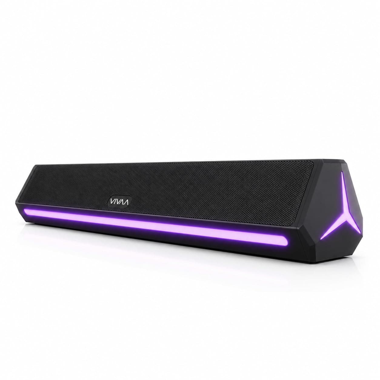 VIVAA Bluetooth Soundbar Speaker, 25W Stereo Sound, 2000mAh Rechargeable Battery, 2.0 Channel, Dual 52mm Drivers, RGB LED Lights, TWS Pairing