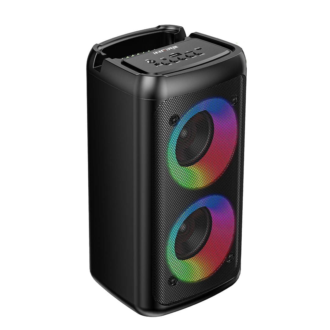 iNFiRe Tunebox 30W Bluetooth Speaker | RGB Lights | TWS Pairing | Wired Mic Support | BT 5.3 | AUX/USB/TF | 2.0 Channel Portable Wireless Speaker (Bla...