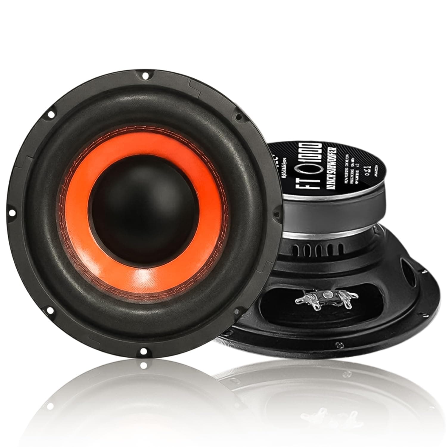 FABTEC 10" Subwoofer for Car & Home Audio  250W RMS, 1000W Peak, 4 Ohm, Deep Bass for Audio Systems & DIY Projects (1.5" Voice Coil, 120x60x20 MM Ferr...