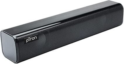 pTron Fusion Evo 10W Wireless Bluetooth Speaker 5.0 Mini Soundbar, 10Hrs Playback, Immersive Stereo Sound, Multi Modes Aux/TF Card/USB Drive, Builtin