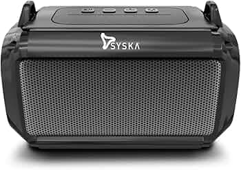 SYSKA SPHINX SPEAKER BT4082X, 8W 2000MAH with TWS Function, Powerful Bass, BT 5.1, MicroSD Card Slot, AUX Input, USB Support, and in-Built Noise Cance...