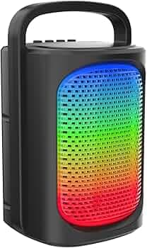 PTron Newly Launched Musicbot Partybox Bluetooth Speaker with 10W Punchy Sound, 8 Hrs Playtime, TWS Feature, 6 RGB Light Patterns, Bluetooth 5.0/TF Ca...