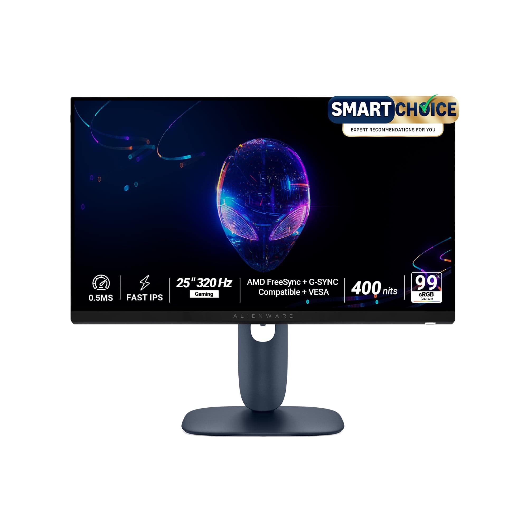 Alienware AW2525HM 25" Gaming Monitor|FHD 320Hz Fast IPS|0.5ms GTG|NVIDIA G-Sync+AMD FreeSync Premium|Esports Grade Smooth Gameplay|Height Tilt Swivel...