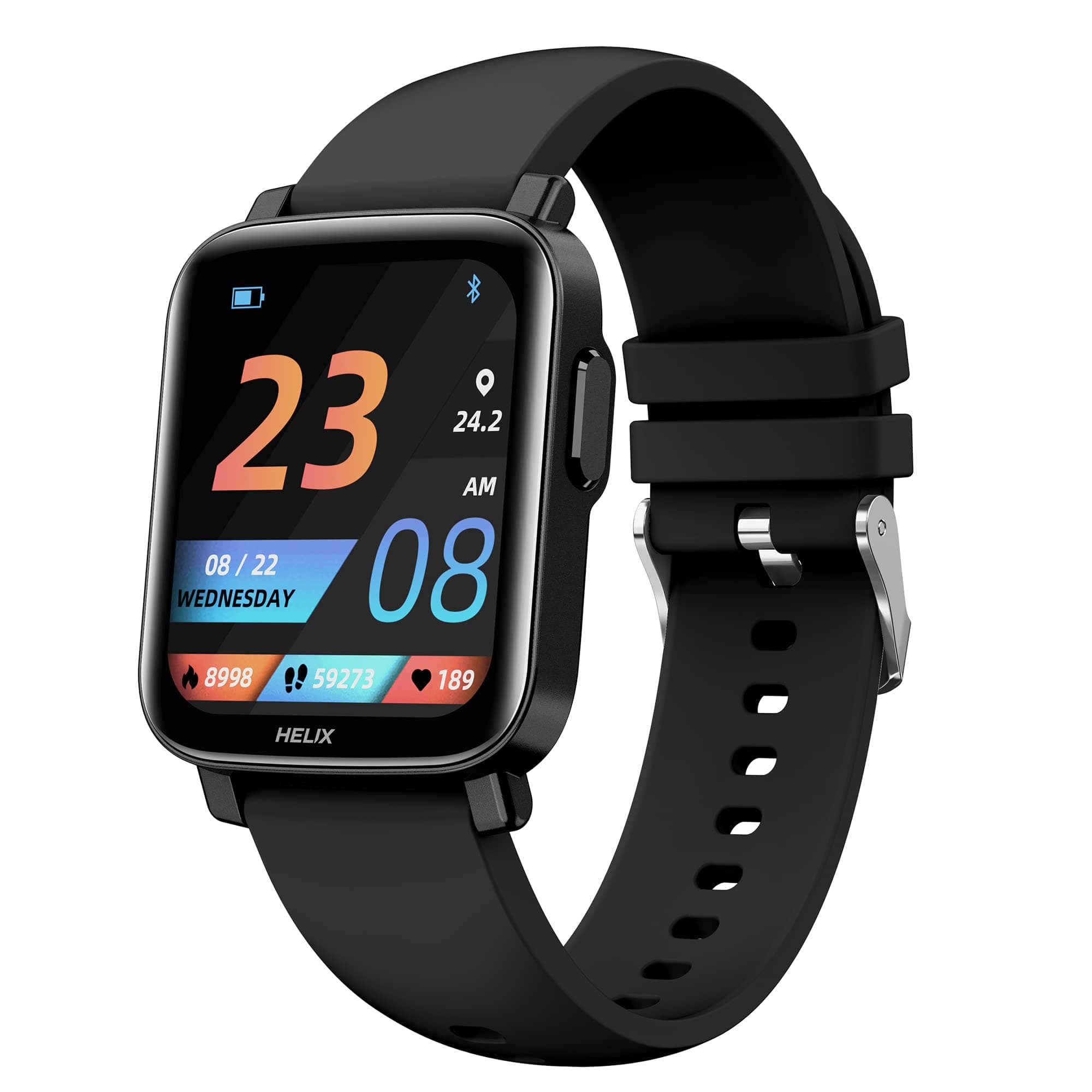TIMEX METALFIT 2.0 smartwatch with Bluetooth calling, 1.5" HD IPS Full-touch Display, SPO2, Body temperature & Stress measurement, 20 sports modes and