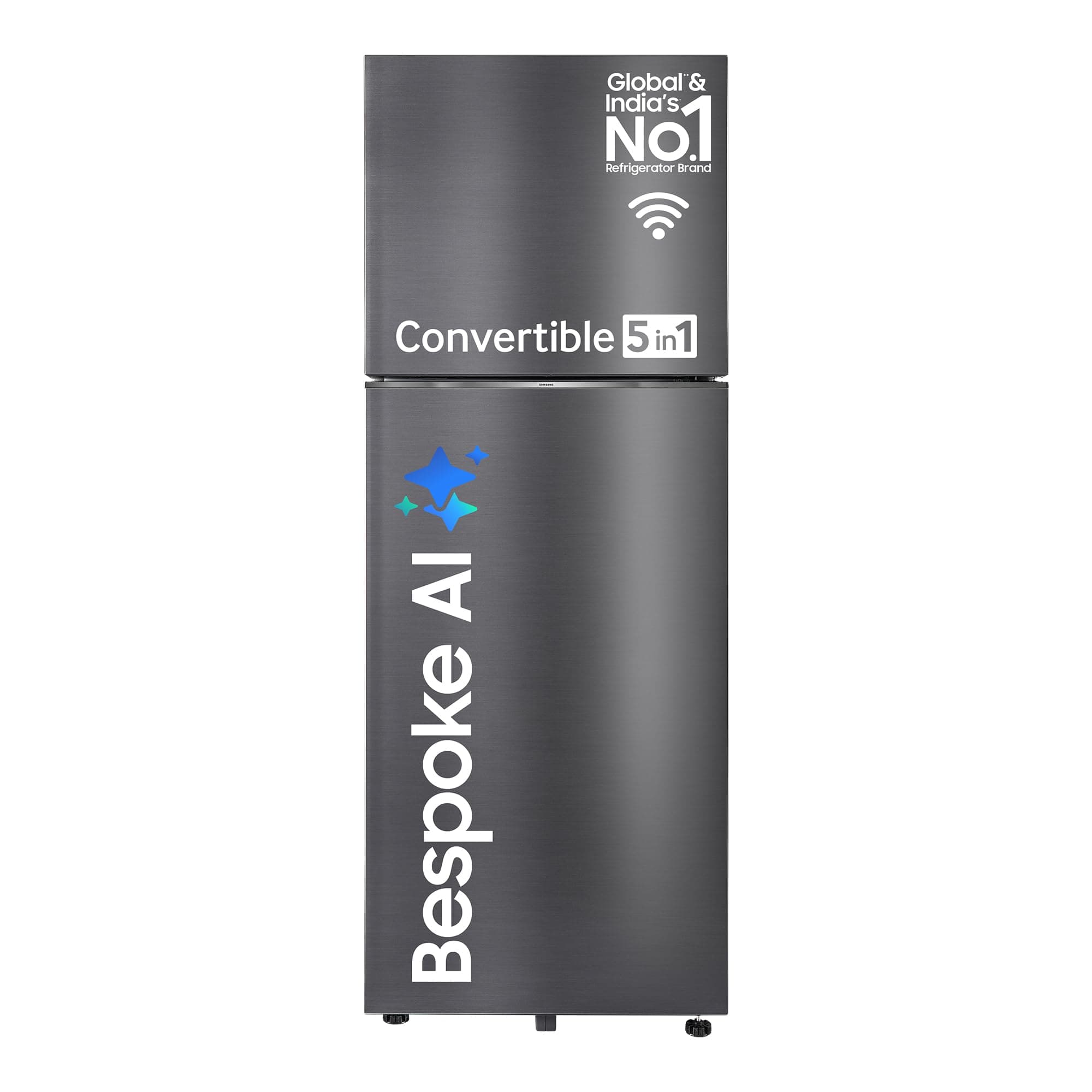 Samsung 396 L, 3 Star, Convertible 5-in-1, Digital Inverter, Frost Free Double Door, WiFi Enabled Bespoke AI Refrigerator (RT41DG6A4DB1HL, Black Matte...