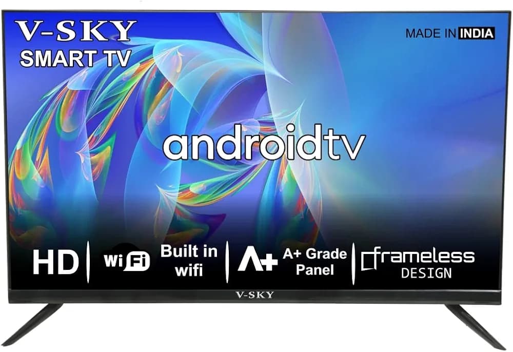 V-SKY 80 cm (32 inches) HD Ready Smart Android LED TV 32EK260 (Black) Smart TV |Android LED