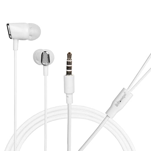 Hitage Ocean Series in-Ear Extra Bass Headphones Wired Earphone with Mic for All Smartphones & iOS Devices (White) HB415 (HEADPHHB415WE) Headphones
