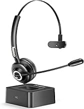 AirSound M97 Pro [Upgraded] Bluetooth V5.0 Wireless Headset for Conference Calls, 17 Hr Talk Time, CVC 8.0 Noise-Cancelling On-Ear Headphones with Mic