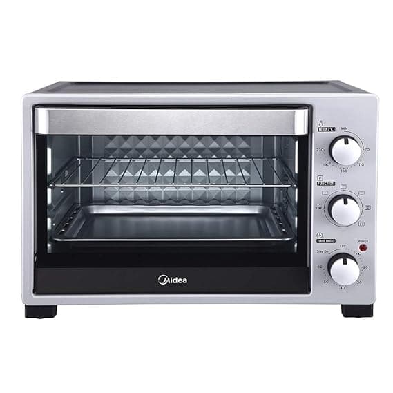 Midea MEO-35SZ21 35L Oven Toaster and Grill with 4 Heating Mode, Silver Oven Toaster Grills