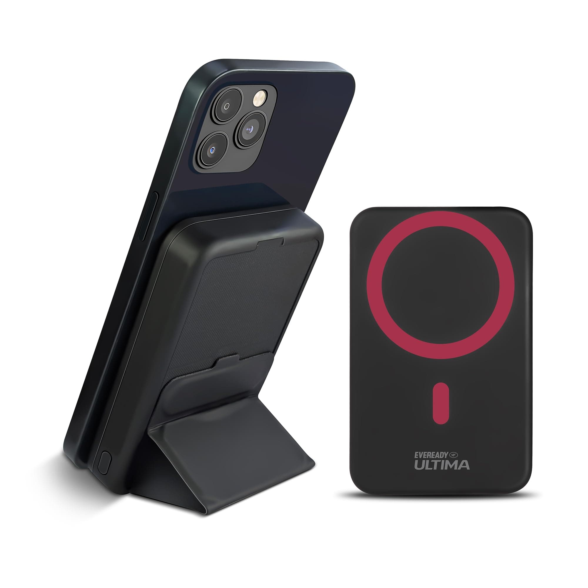 Eveready Ultima MagSafe Compatible Power Bank- PB31, 10,000mAh, 22.5W Wired Fast Charging & 15W Magnetic Wireless Charging with Stand for iPhone 12 & ...