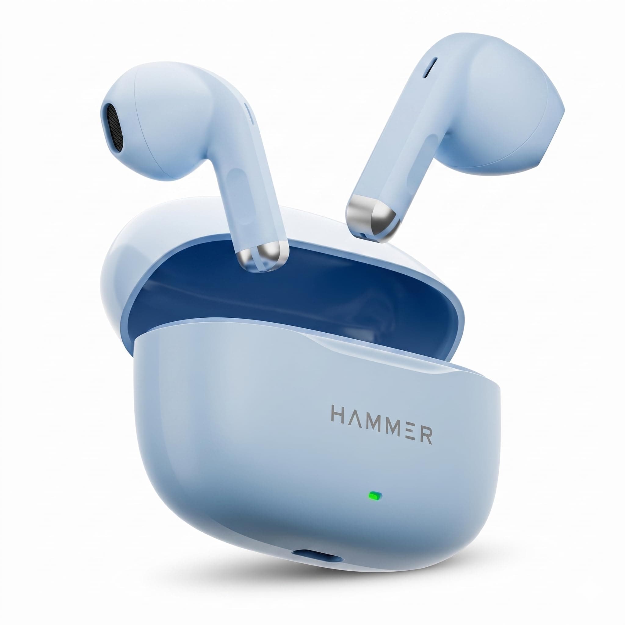 HAMMER New Launch Ultra Pods TWS Wireless Bluetooth Ear buds, Inbuilt Mic, 100H Standby Time, Earbuds with 30H Playtime, USB Type-C,13mm Dynamic Drivers, IPX5 Water Resistant Bluetooth Earphones(Blue)