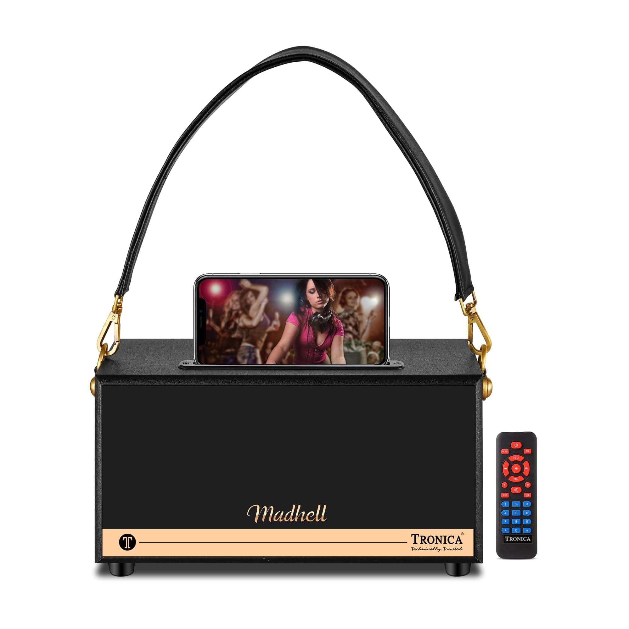 TRONICA MADHELL Wireless Bluetooth Speaker with 20W RMS Stereo Sound, Display & Remote,TWS Feature, bettary Enabled Up to 4-5 hr Total Playtime, Multi...