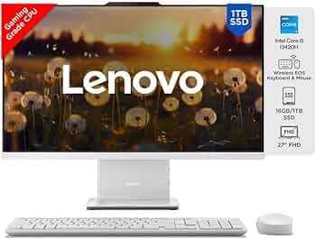 Lenovo IdeaCentre AIO Intel Core i5 13420H 27" FHD IPS 3-Side Edgeless All-in-One Desktop with Alexa Built-in (16GB/1TB SSD/Win11/Office 2021/5.0MP+IR...