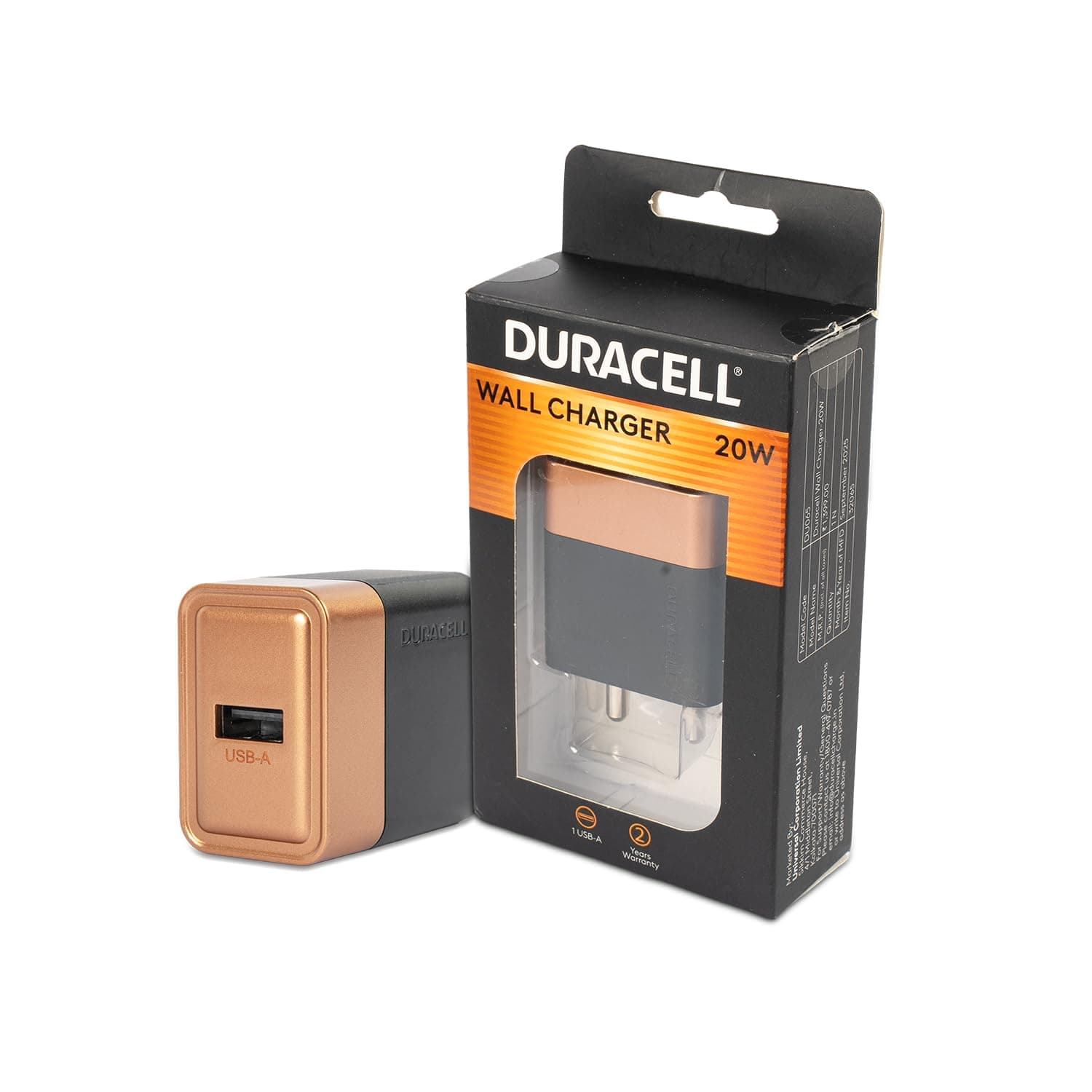 Duracell 20 Watts Fast Wall Charger Adapter, 1 USB A, Fast Mobile Charger Compatible with iPhone, iPad, Samsung, Note, Redmi, Mi, Oneplus, Oppo, Pixel...