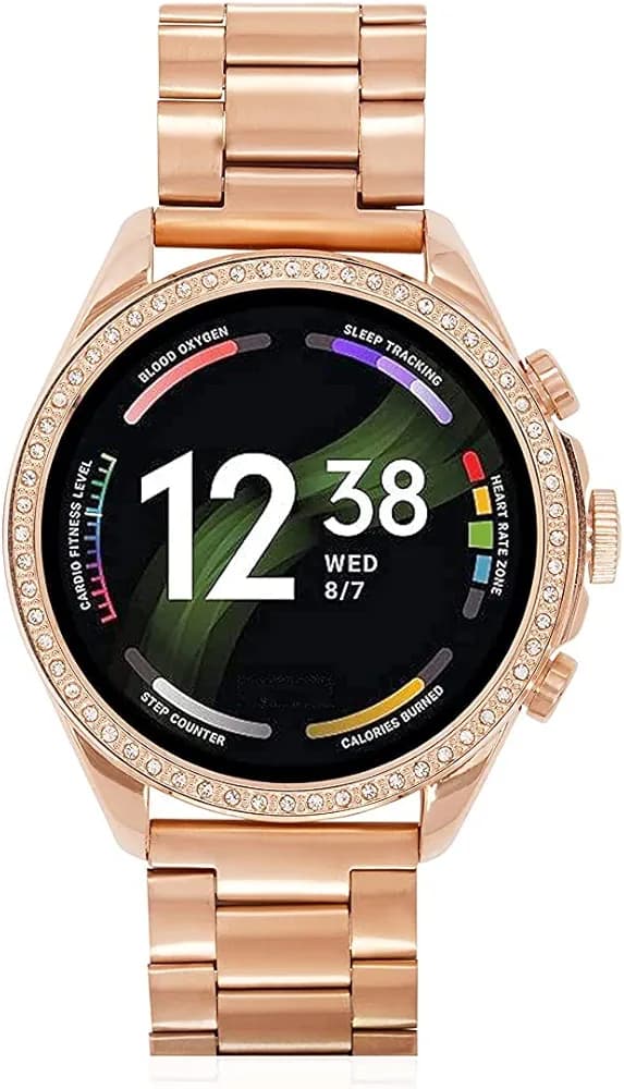 YOUFIT GEN 8 Women's Rose Gold Smart Watch Talk 2 Bluetooth Calling Smartwatch with 3 Button, Hands On Voice Assistance HD Display, 14 Sports Modes with Puple Belt