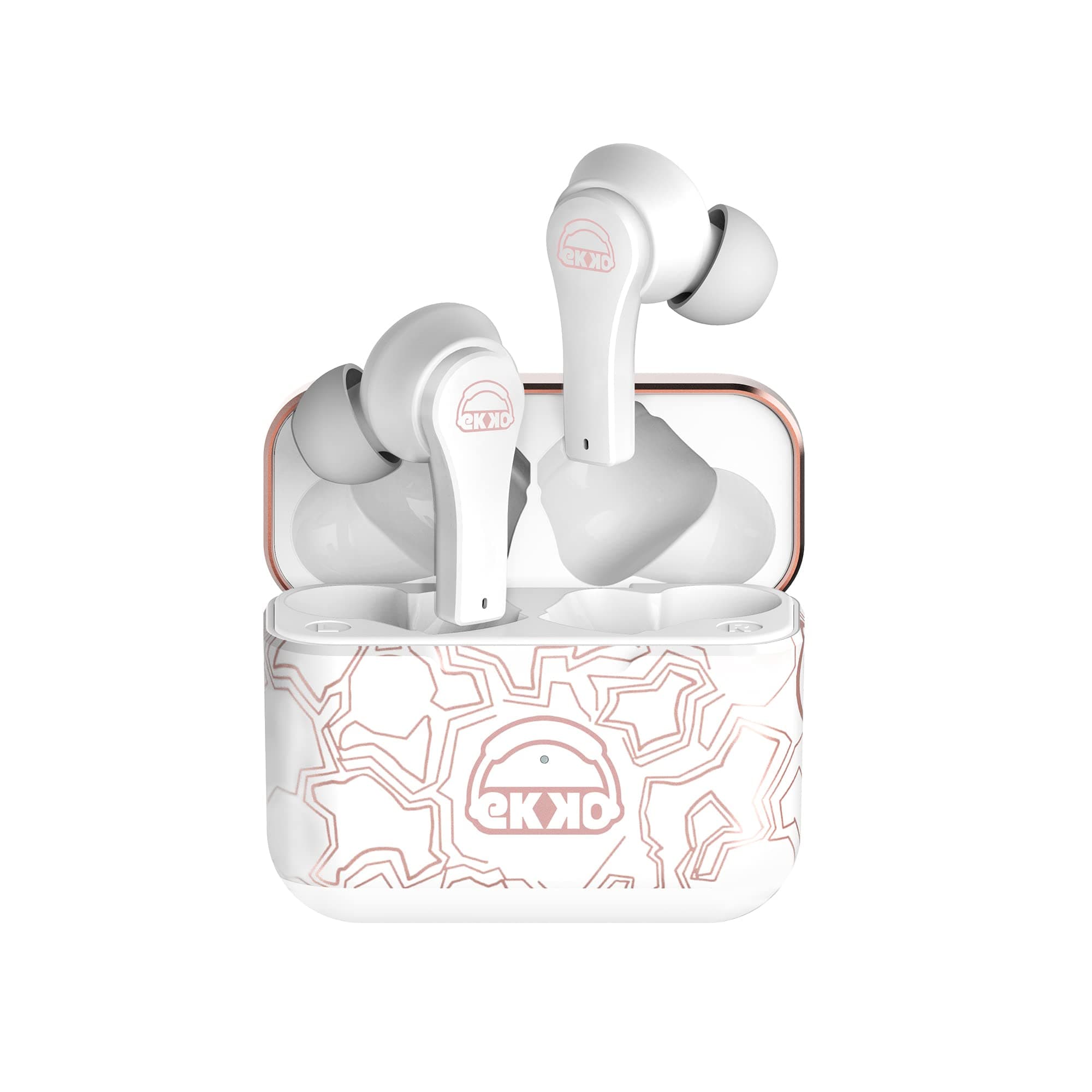 EKKO EARBEATS ALTER EGO T08 True Wireless Earbuds - TWS With ENC Call Noise Cancellation, PLAYBACK TIME 6 HOURS, MAXX BASS, PROMPTO CHARGE (Support Fast Charging), TWIN CONNECT, CHARGING SUPPORT TYPE C Siri & Google Assistant Activate (WHITE)