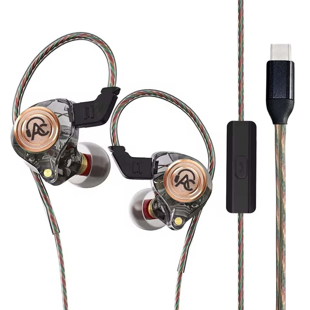 AUDIOCULAR BR Pro IEM Wired Earphones, in Ear Monitor with Type-C Plug, 10mm Titanium Driver, HD Mic, Oxygen-Free Copper Cable, Noise-Isolating Eartip...