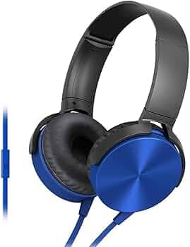 KOPILA Wired Headset Extra Bass On-Ear Headphone with 3.5mm Jack & in-Built Mic Wired Headset (Blue)