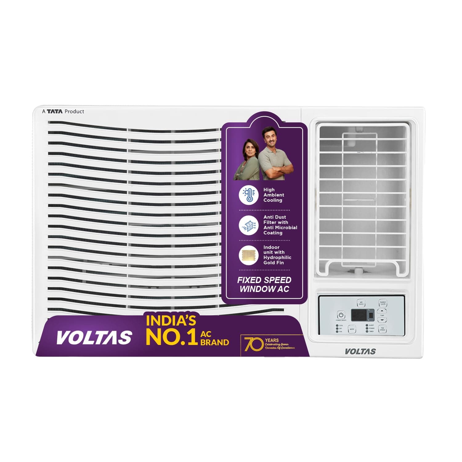 Voltas 1.5 ton 2 Star Fixed Speed Window AC (Copper, Anti Dust Filter, 2-way Swing, Memory Restart, Sleep Mode (182FS PRISM, White)