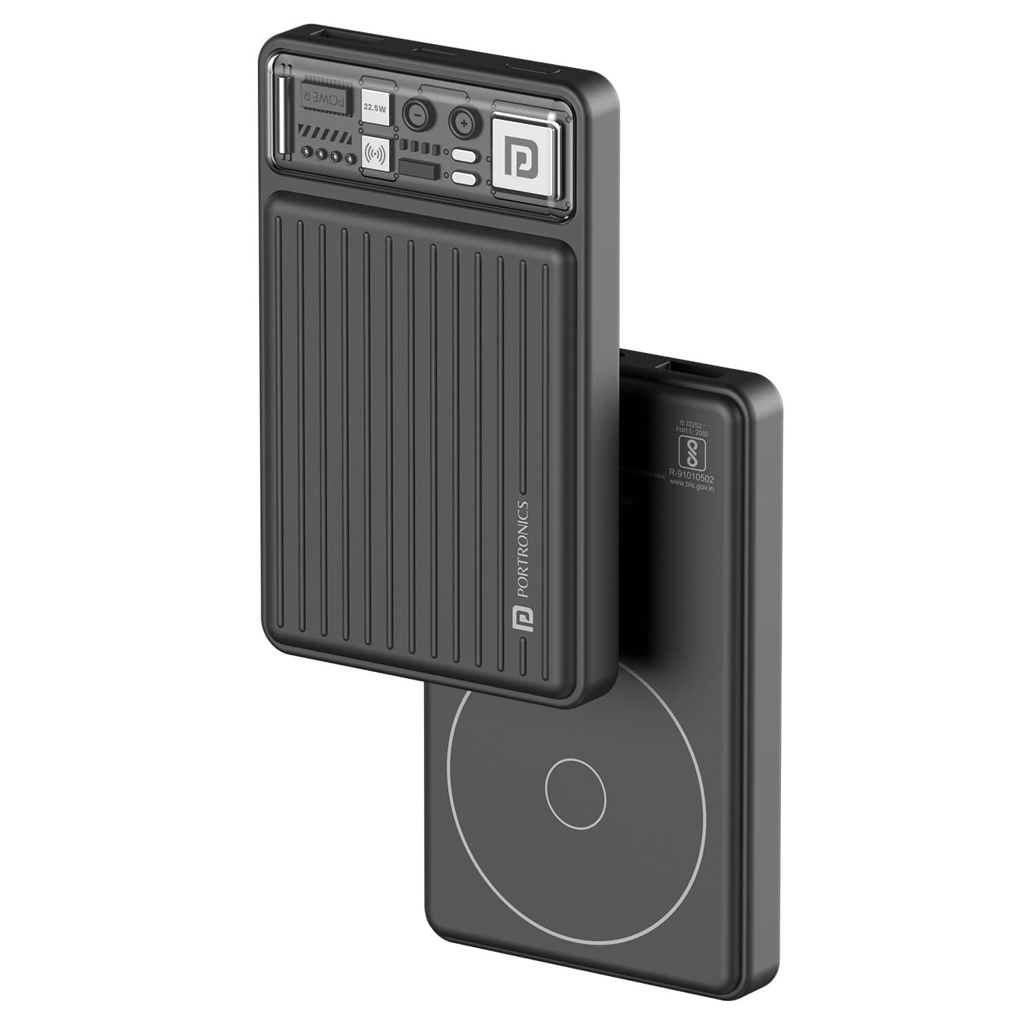 Portronics Luxcell Wireless Mini 10k 10000mAh 15W Magnetic Wireless Fast Charging Smallest Power Bank with 22.5 Wired Output Compatible with iPhone 12...