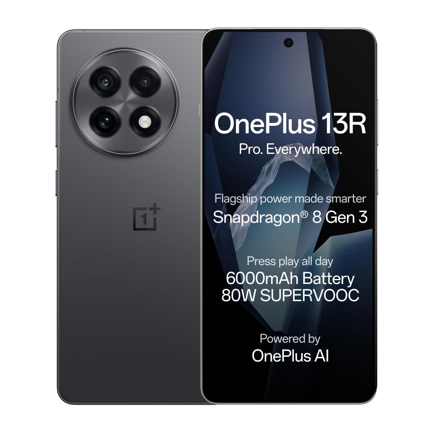OnePlus 13R | Smarter with OnePlus AI (16GB RAM, 512GB Storage Nebula Noir)