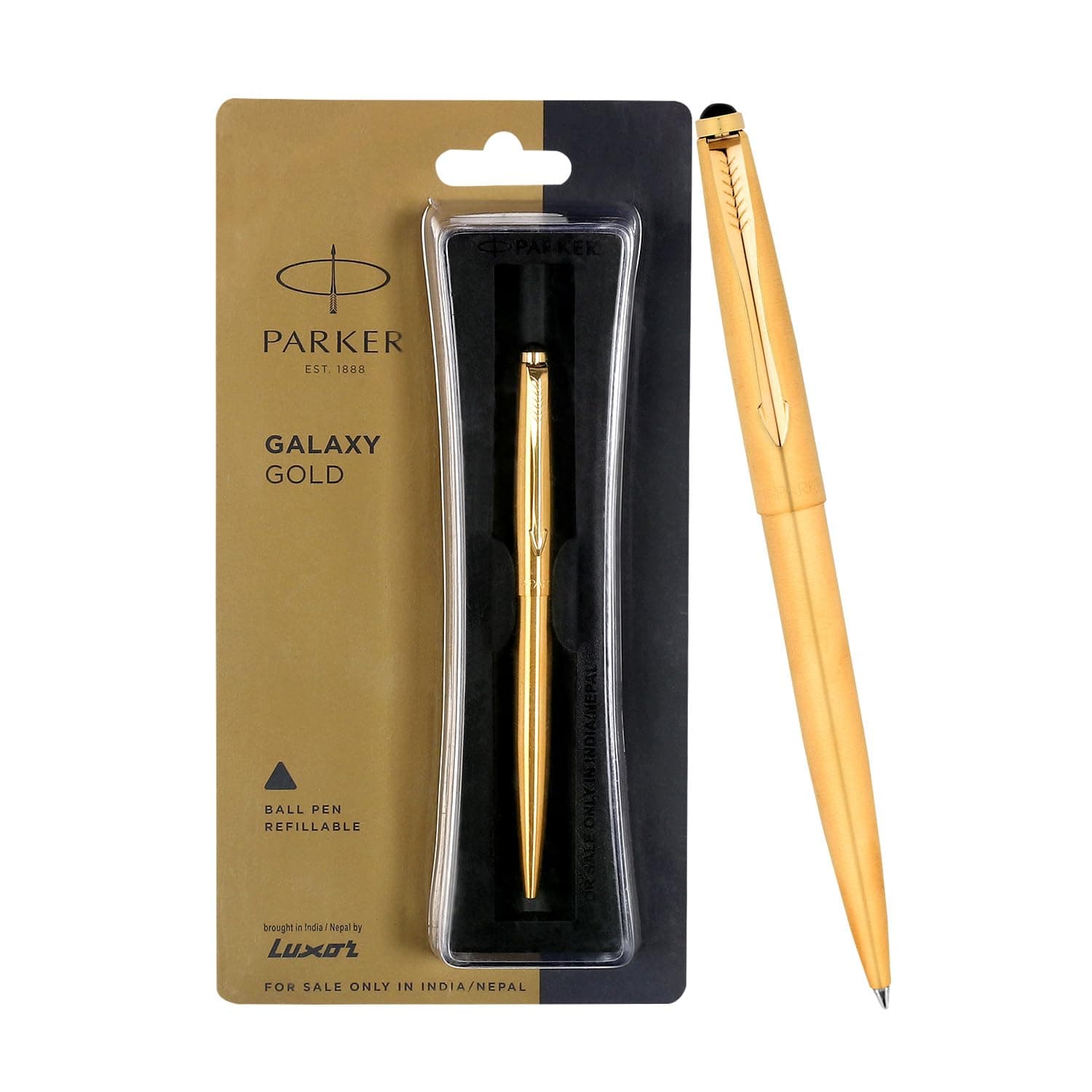 Parker Galaxy Gold Ball Pen| Ink Color : Blue | Corporate Gift | Ideal For Professional Use