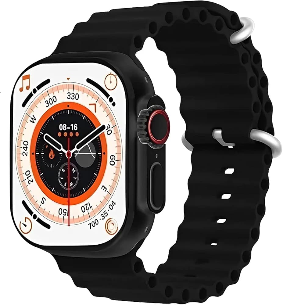T800 Series 8 Ultra Smart Watch HD 1.99 Inch Display Smart Watch Bluetooth Calling Smart Watch with Wireless Charging, Sports Mode, Health Mode SpO2 & Sleep Monitoring (Black)