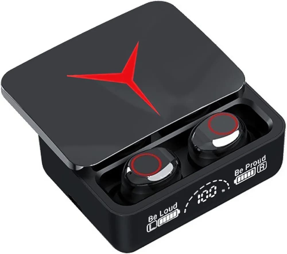 TXOR Aqua PRO TWS Earbuds, in-Ear v5.3 Bluetooth, IPX6 Splashproof & 100 hrs Playtime with LED Display and Noise Cancellation, Black Color and 1200 mAh Battery Bank