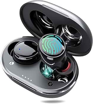 EDYELL C5M Wireless Earbuds with Tiny Size: 32H Playtime Noise Cancelling Earbuds Bluetooth 5.3 Bluetooth Earbuds with Mic IPX7 Waterproof Touch Contr...
