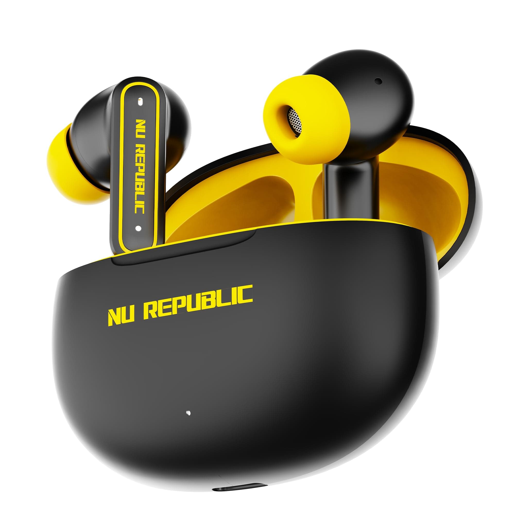 Nu Republic Epic ANC TWS Earbuds with Upto 64 hrs Playtime, 13mm Neodymium Driver, XBass Technology, ANC + ENC Quad Mics, Hall Sensor Function, Dual M...