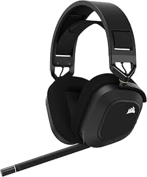 (Refurbished) Corsair HS80 RGB Wireless Premium Gaming On Ear Headset with Dolby Atmos Audio (Low-Latency, Omni-Directional Microphone, 60ft Range, Up...