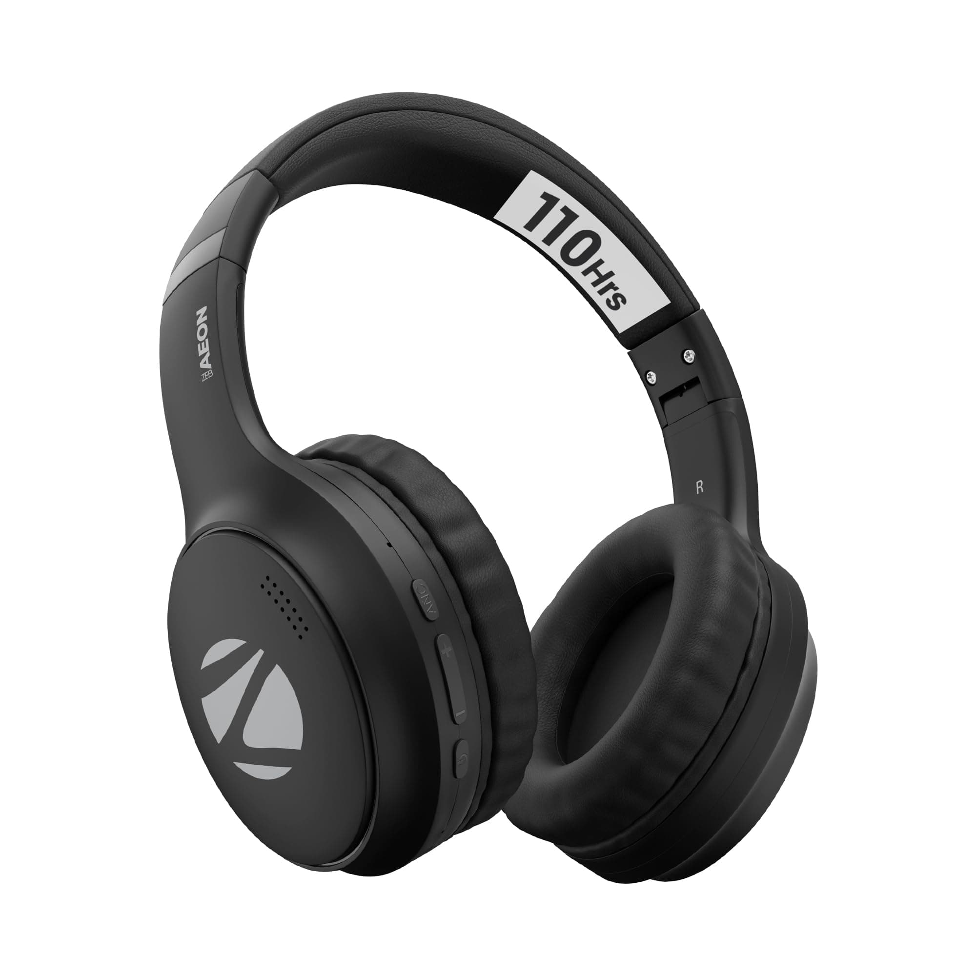 ZEBRONICS New Launch AEON Wireless Headphone with Active Noise Cancellation, 110h Battery Backup, Supports Bluetooth & AUX, Gaming Mode, ENC, Dual Pai...
