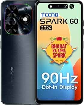 TECNO Spark Go 2024 (Gravity Black,6GB* RAM, 64GB ROM)| Segment First 90Hz Dot-in Display with Dynamic Port & Dual Speakers with DTS| 5000mAh| 10W Typ...