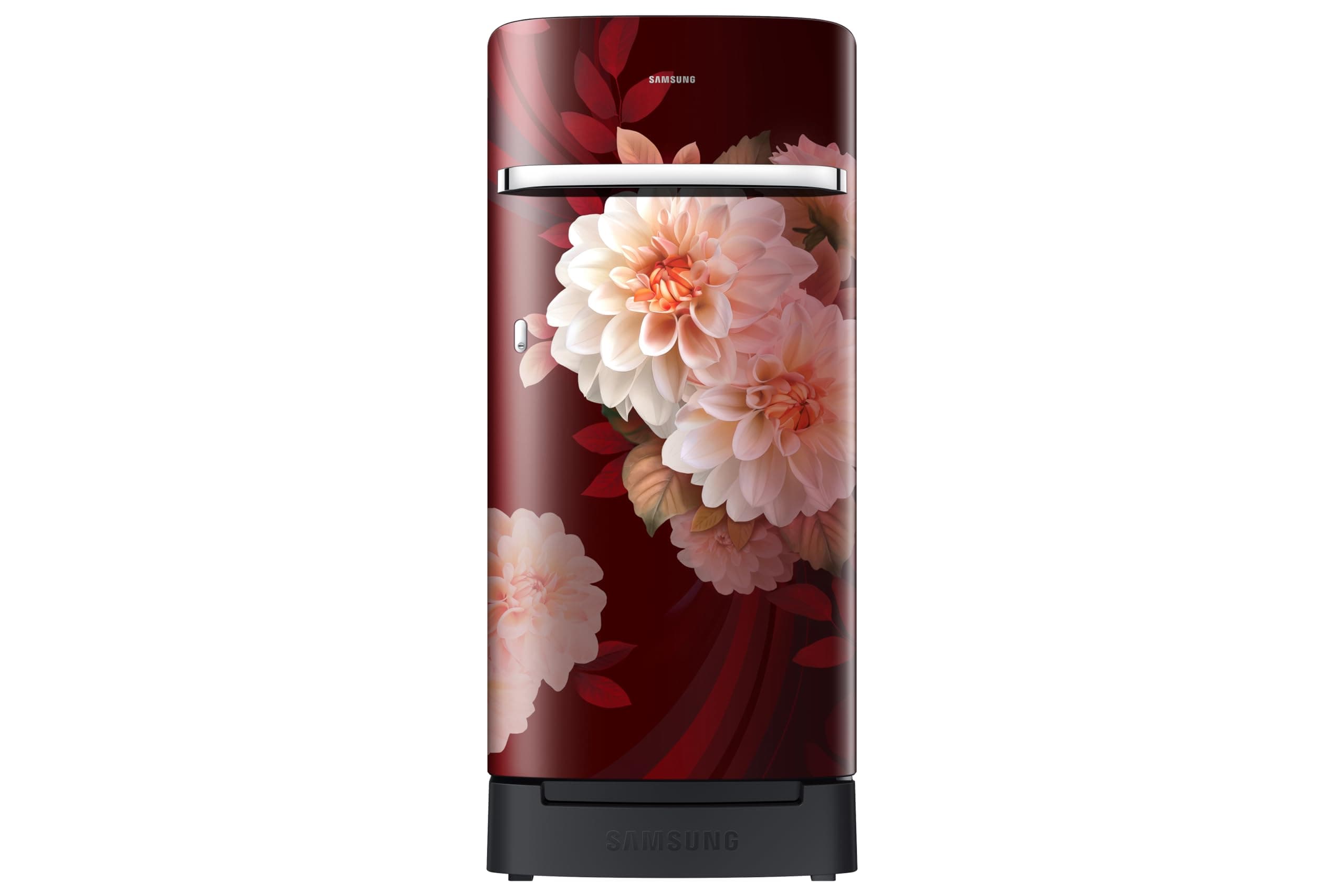 Samsung 189 L, 5 Star, Digital Inverter, Direct-Cool Single Door Refrigerator (RR21H2H25BR/HL, Begonia Red, Base Stand Dra...