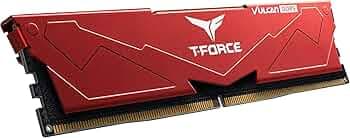 TEAMGROUP T-Force Vulcan DDR5 32GB 5200MHz (PC5-41600) CL40 Metal Hitsink Desktop Gaming Memory Module Ram (Red) - FLRD532G5200HC40C01
