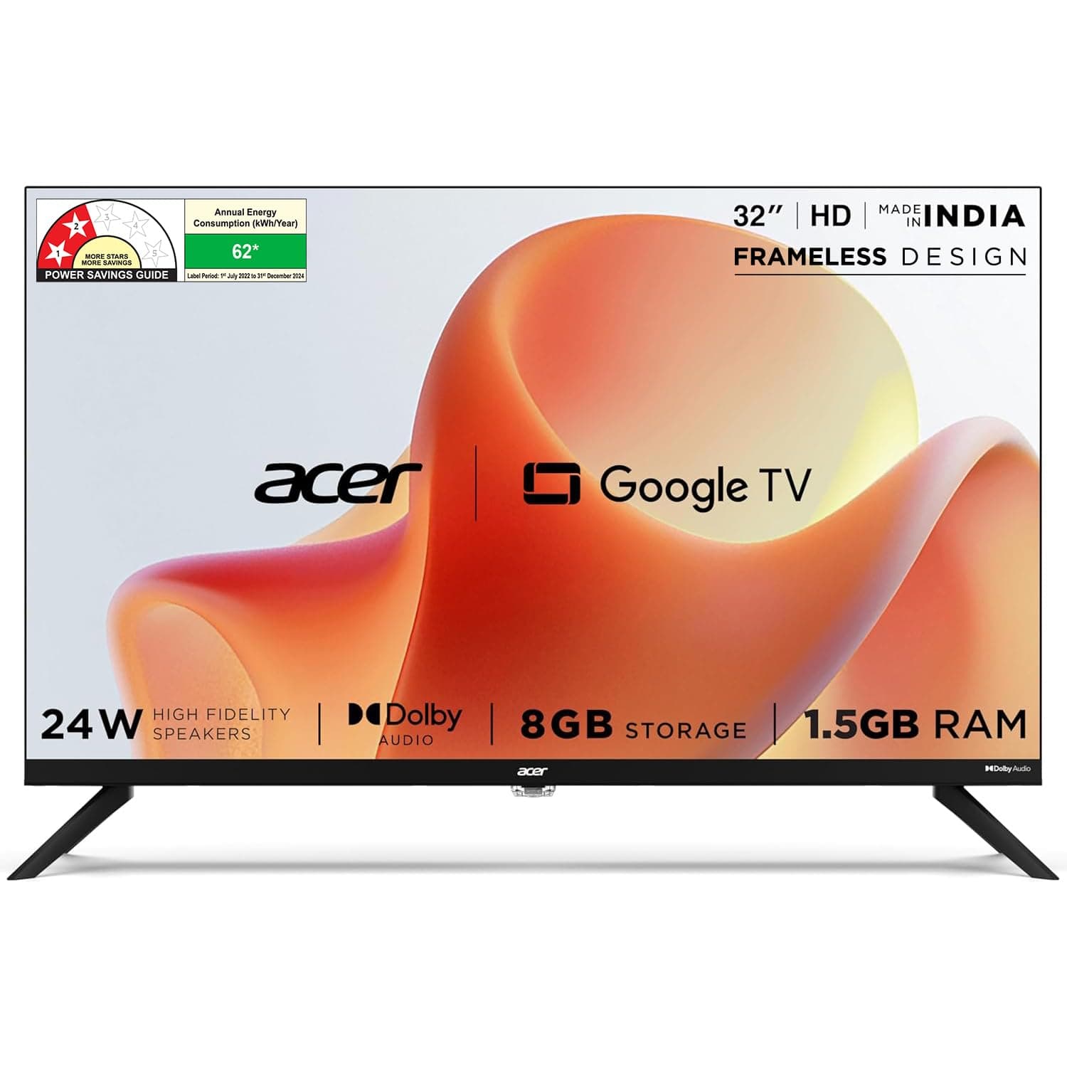 Acer 80 cm (32 inches) G Plus Series HD Ready LED Smart Google TV AR32HDGGR2841AD