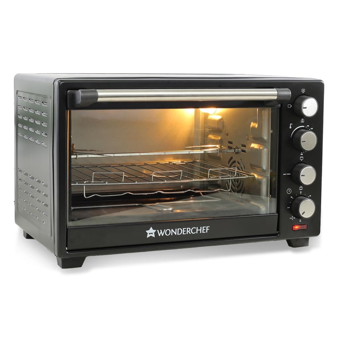 Wonderchef Oven Toaster Griller (OTG) - 40 litres, Black - with Rotisserie,Auto-Shut Off, Heat-Resistant Tempered Glass, Multi-Stage Heat Selection
