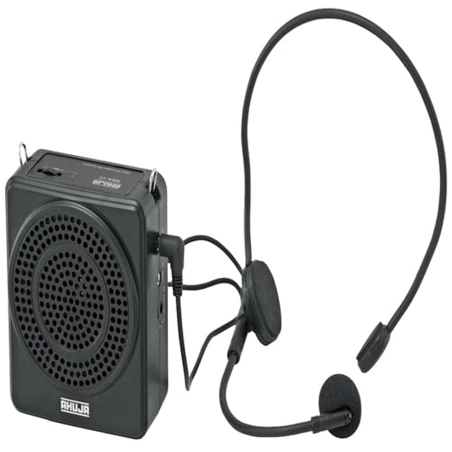 Ahuja NBA-15 Portable Rechargeable Speaker With 1 No Neckband Microphone, BLACK, 340GMS PA Systems
